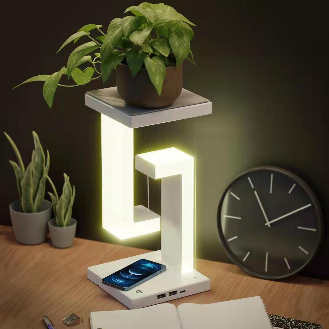 Wireless Charging Floating Desk Lamp – Levitating Bedroom Night Light