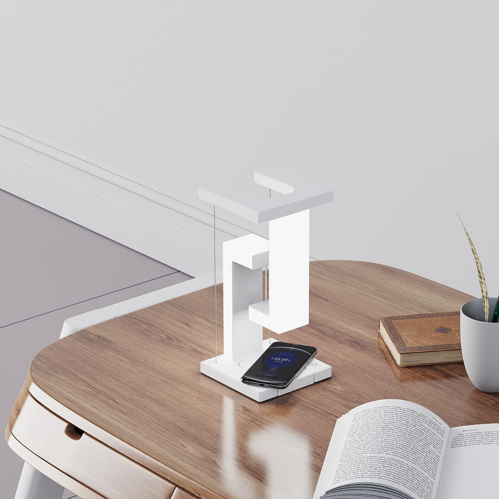 Wireless Charging Floating Desk Lamp – Levitating Bedroom Night Light