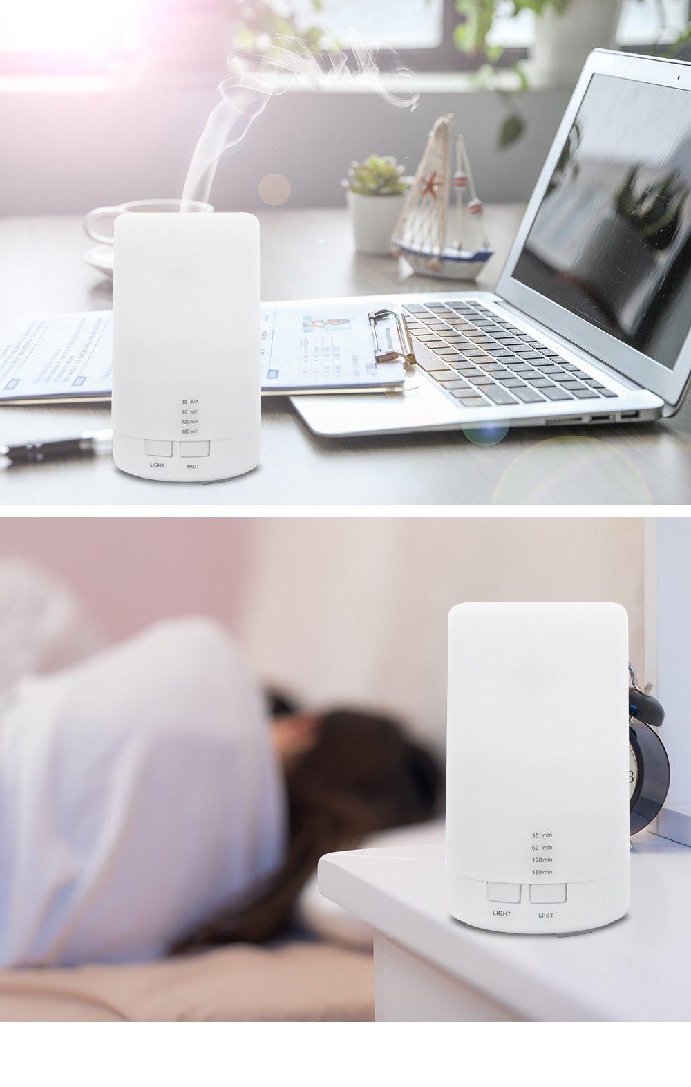 USB Aromatherapy Diffuser with Color LED Night Light – Home, Car & Office