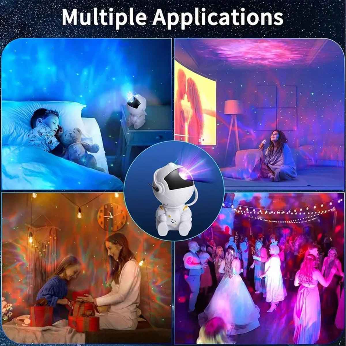 Astronaut Star Projector Night Light – Aesthetic Bedroom & Gift Decor