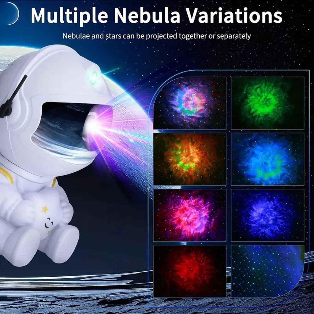 Astronaut Star Projector Night Light – Aesthetic Bedroom & Gift Decor
