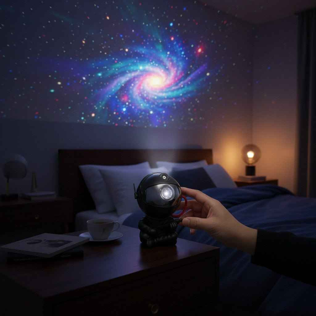 Astronaut Star Projector Night Light – Aesthetic Bedroom & Gift Decor