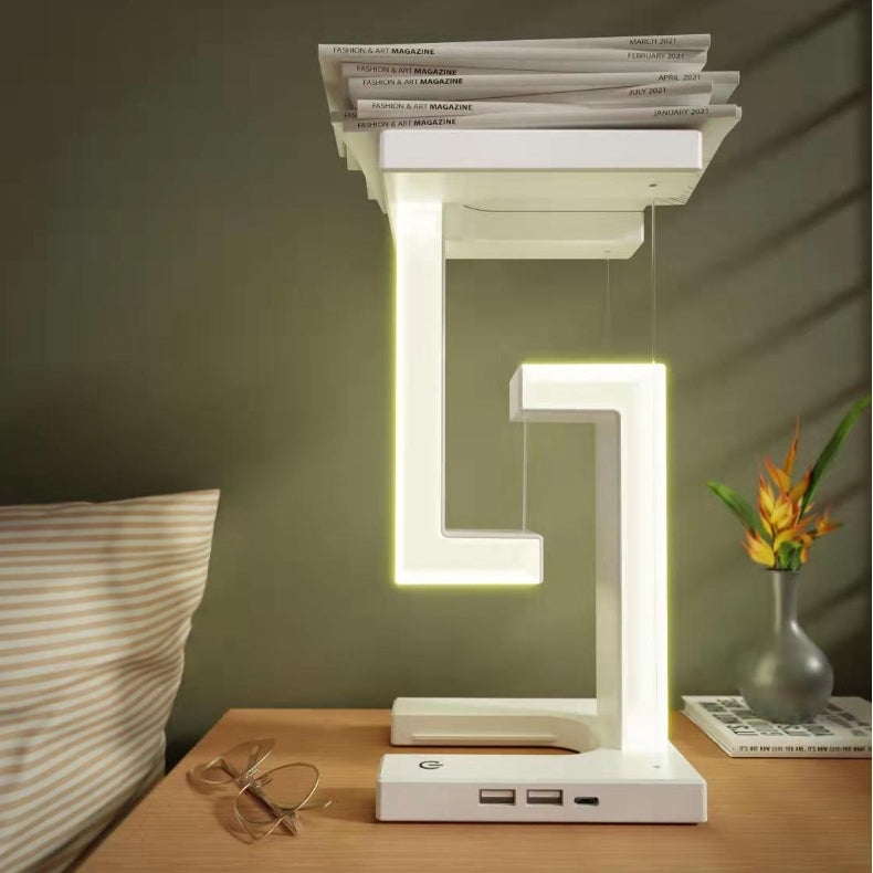 Wireless Charging Floating Desk Lamp – Levitating Bedroom Night Light