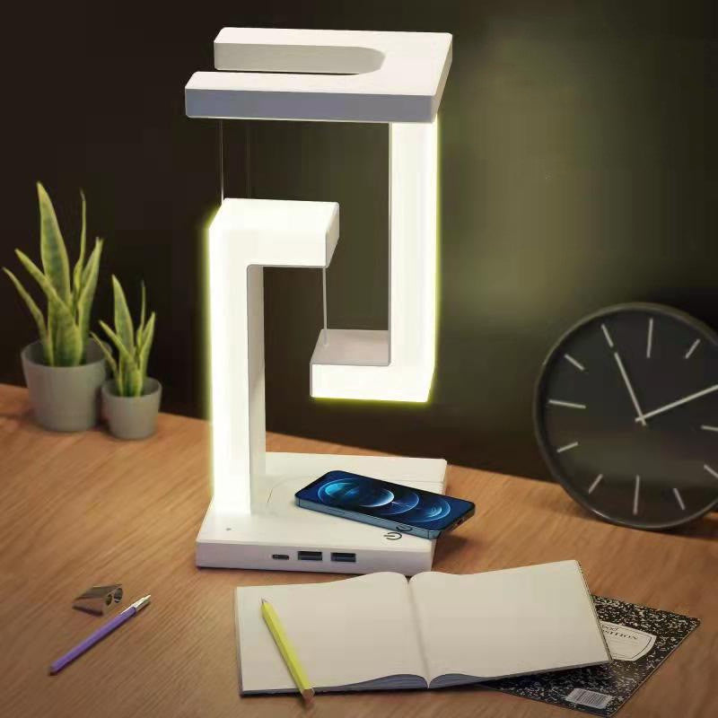 Wireless Charging Floating Desk Lamp – Levitating Bedroom Night Light